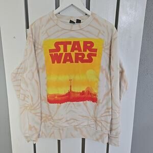 Star Wars Tatooine Crewneck Pullover Sweatshirt Unisex Adult L Sunset‎ Tie Dye